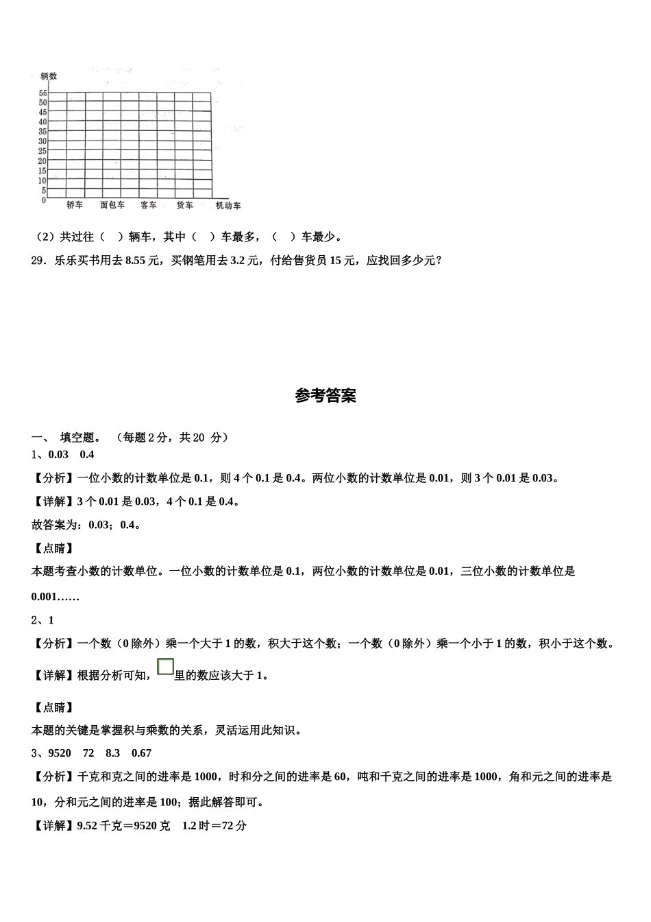 2024-2025学年江都市数学四下期末学业水平测试试题含解析_第3页