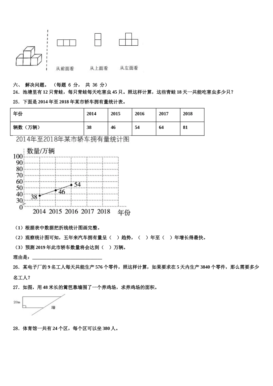 苏州市平江区2025届数学四年级第二学期期末调研模拟试题含解析_第3页