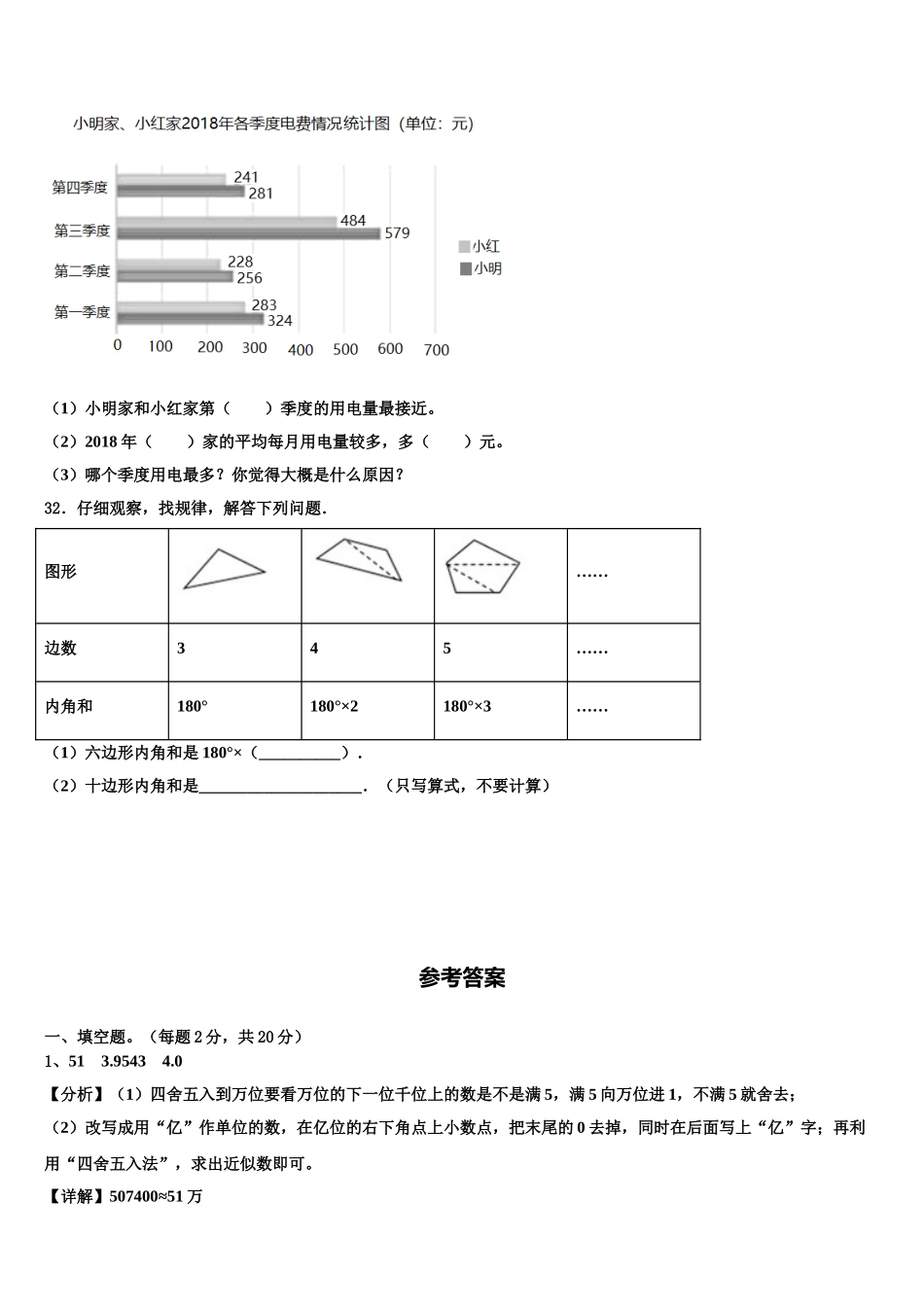 遵义市2025届数学四年级第二学期期末达标检测模拟试题含解析_第3页