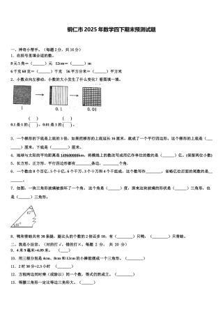 铜仁市2025年数学四下期末预测试题含解析