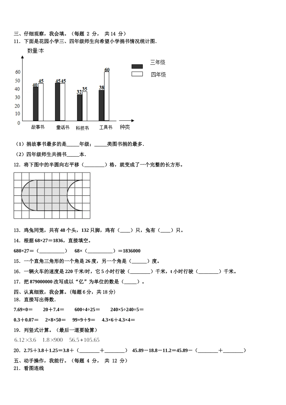 贵州省毕节地区赫章县2024-2025学年四年级数学第二学期期末经典试题含解析_第2页