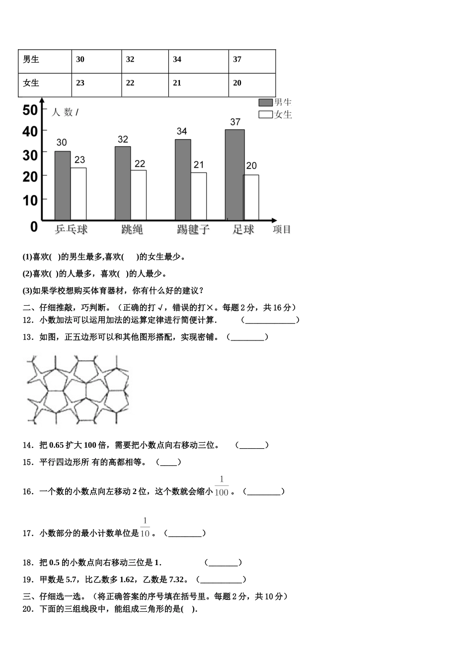 2025届上海市建青实验学校数学四下期末学业质量监测试题含解析_第2页