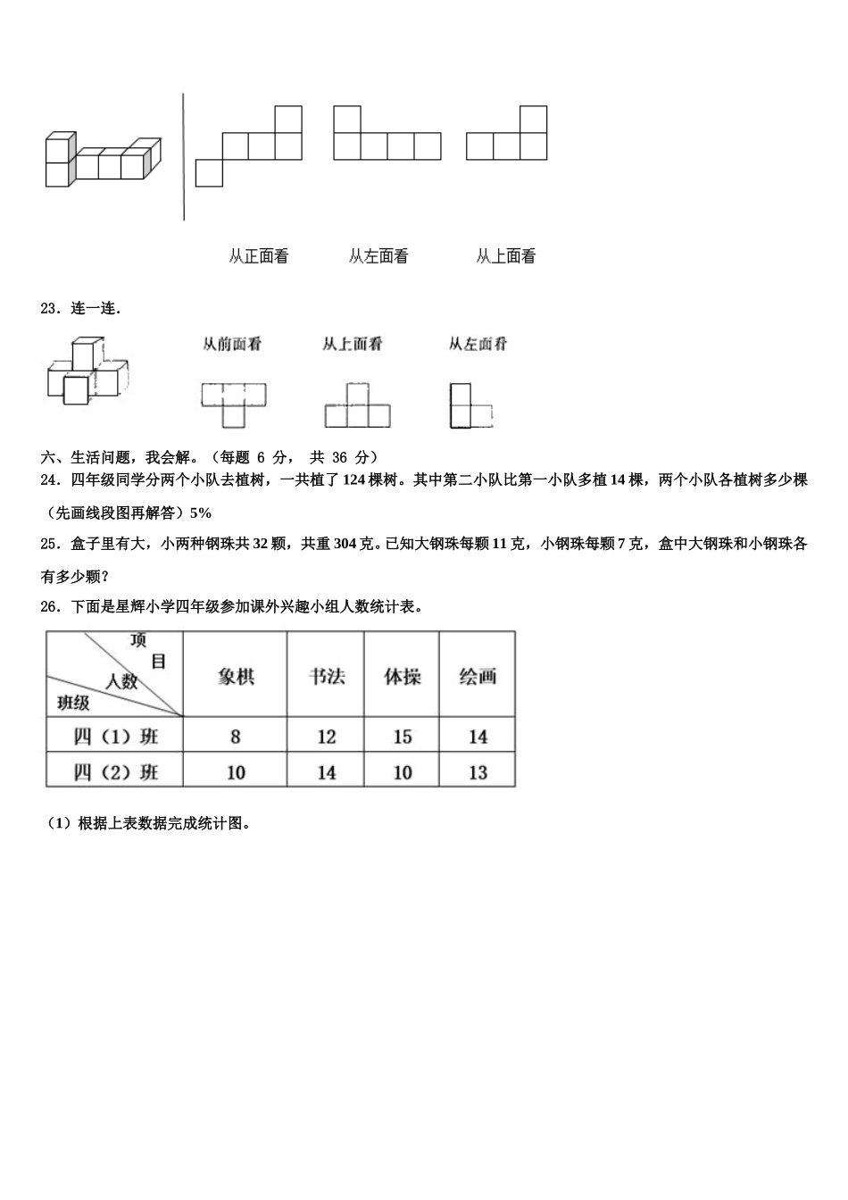 成都市青羊区2024-2025学年四年级数学第二学期期末监测模拟试题含解析_第3页