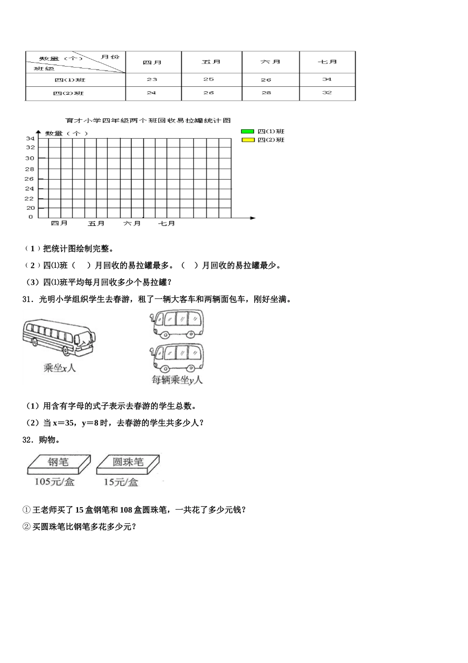 2025届四川绵阳市涪城区四年级数学第二学期期末复习检测试题含解析_第3页