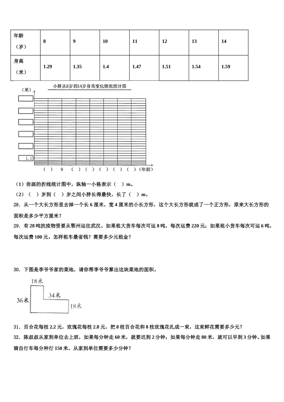 武威市天祝藏族自治县2025年数学四下期末达标检测试题含解析_第3页