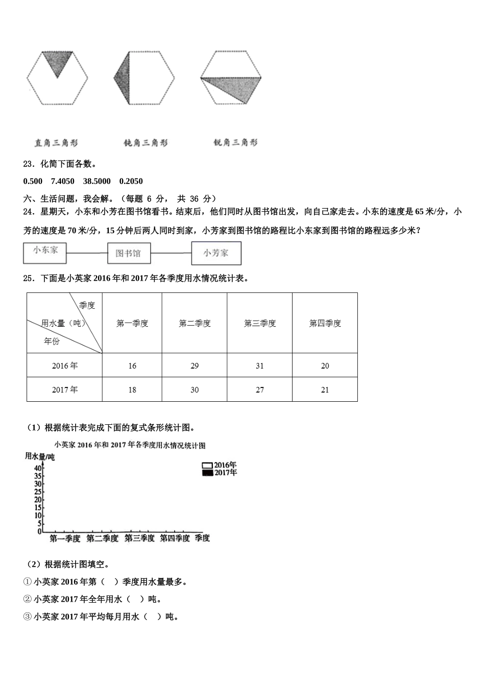 广东省深圳市福田区莲花小学2024-2025学年四下数学期末统考模拟试题含解析_第3页
