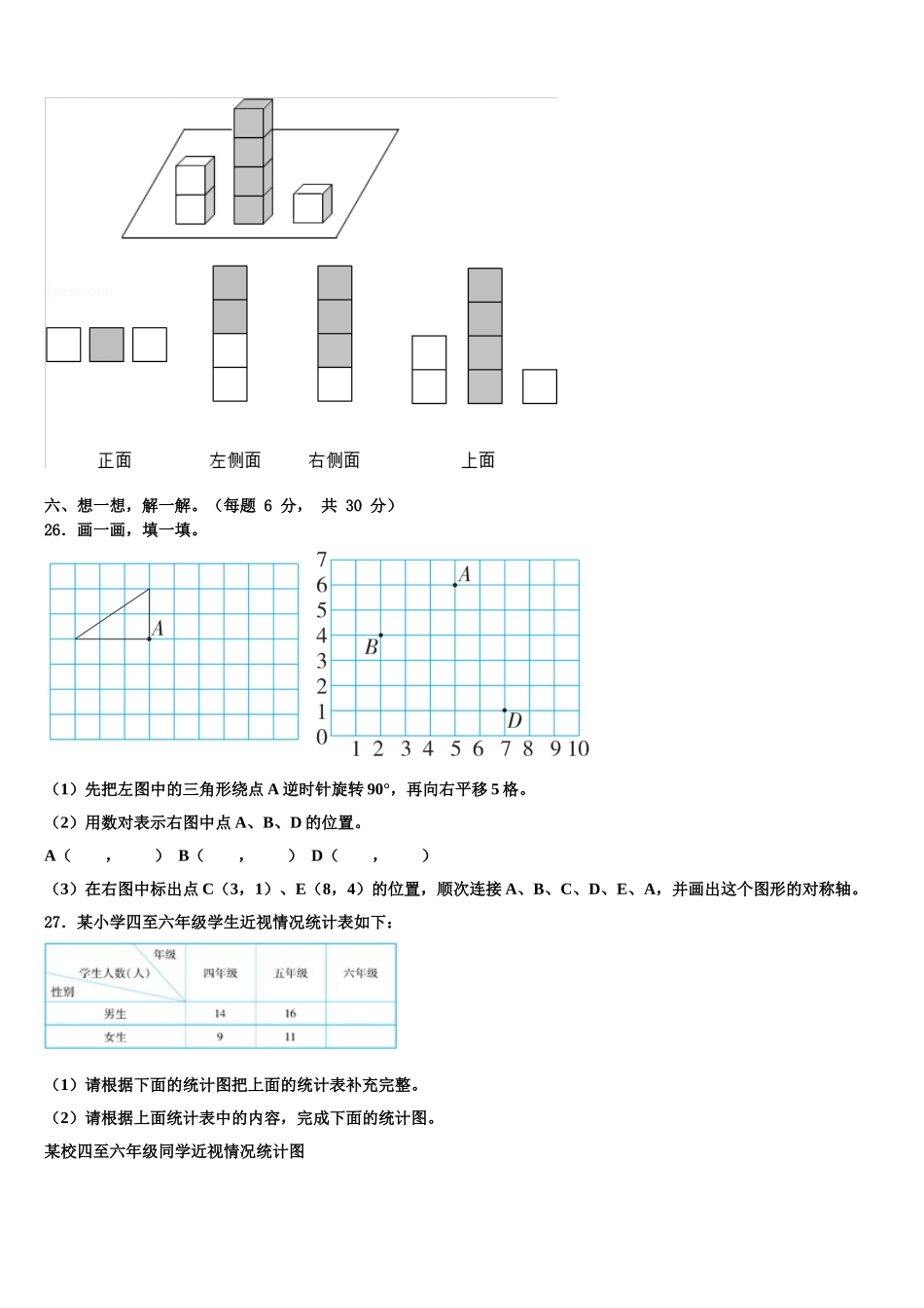 广东省潮州市潮安区雅博学校2025届数学四下期末复习检测试题含解析_第3页