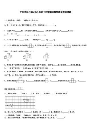 广东省新兴县2025年四下数学期末教学质量检测试题含解析