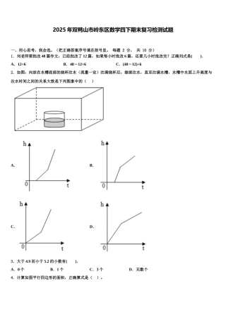 2025年双鸭山市岭东区数学四下期末复习检测试题含解析