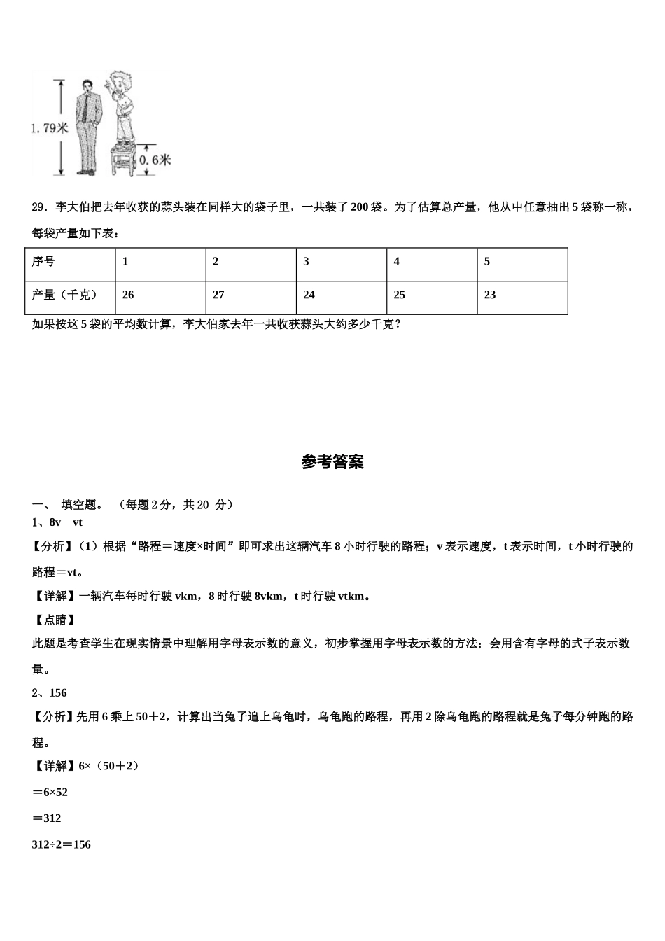 2025届陕西省商洛市山阳县数学四年级第二学期期末综合测试模拟试题含解析_第3页