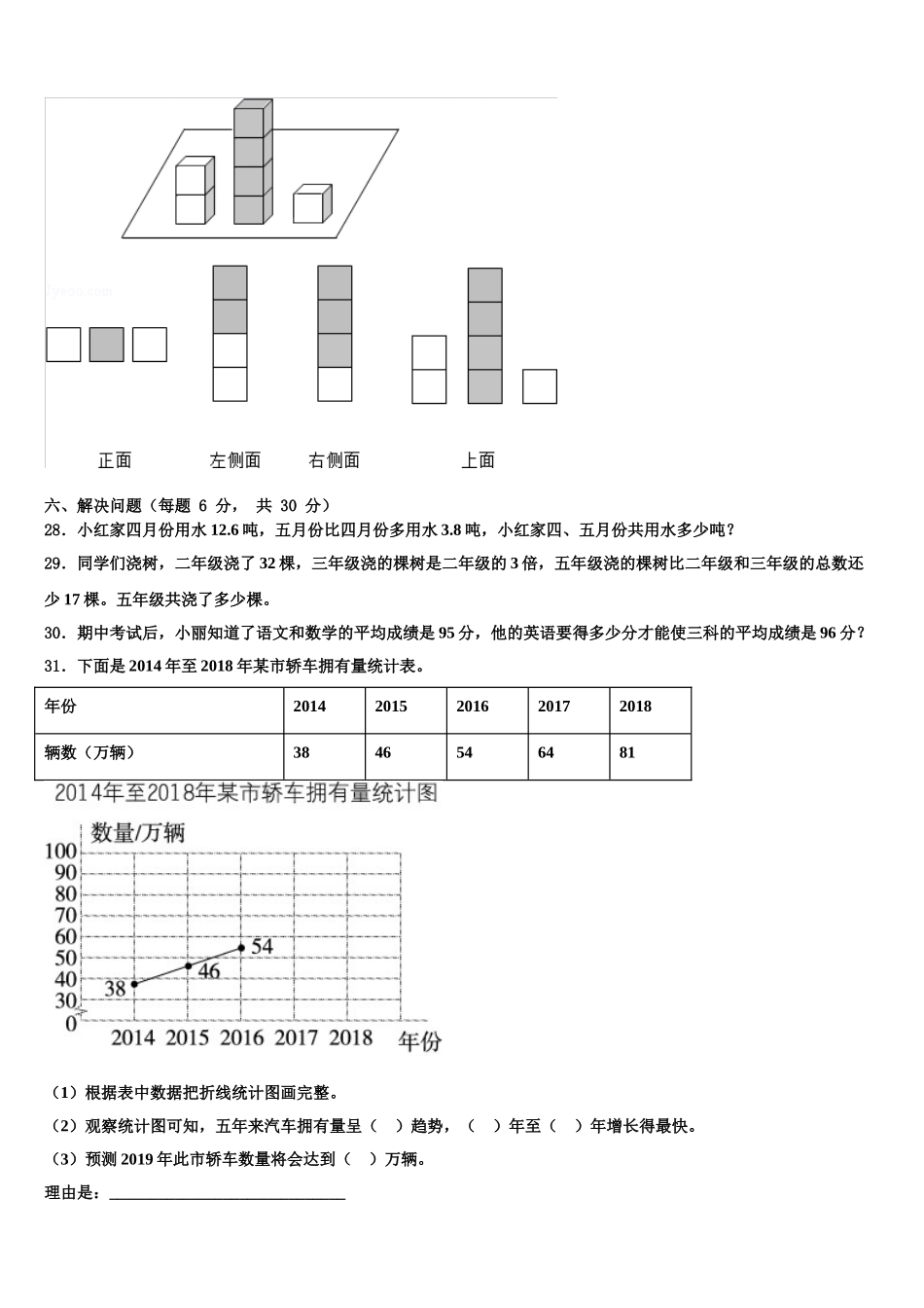 2025年咸阳市数学四年级第二学期期末质量跟踪监视试题含解析_第3页