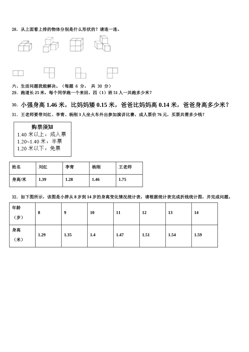 浙江省台州市路桥区2024-2025学年四年级数学第二学期期末检测模拟试题含解析_第3页