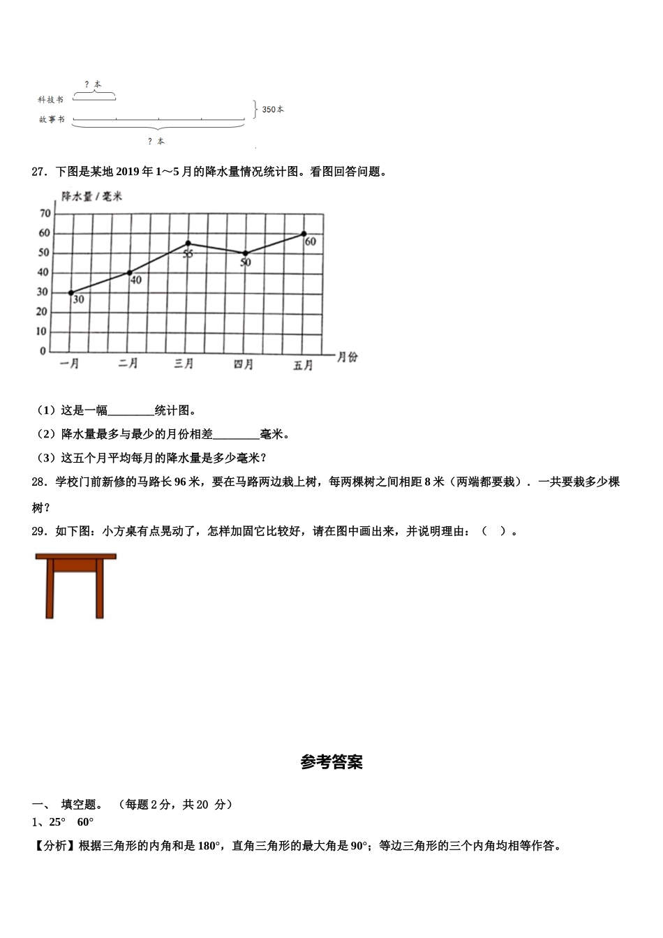 2024-2025学年新疆维吾尔新疆生产建设兵团图木舒克市数学四年级第二学期期末学业质量监测模拟试题含解析_第3页
