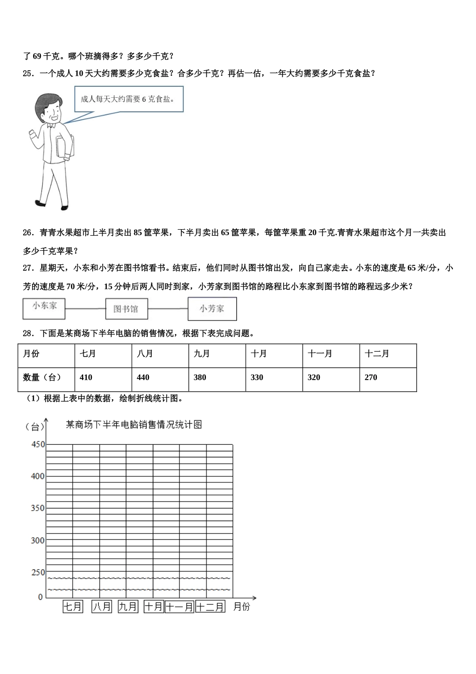 2025届山西省榆社县第二小学度上义务教育数学四下期末监测模拟试题含解析_第3页