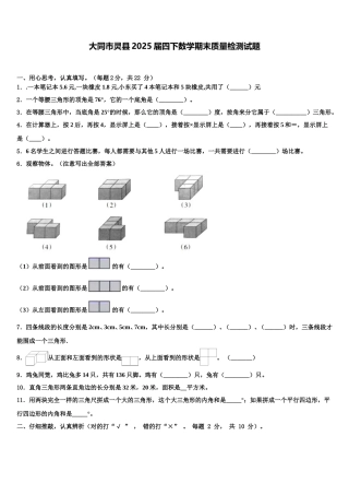 大同市灵县2025届四下数学期末质量检测试题含解析