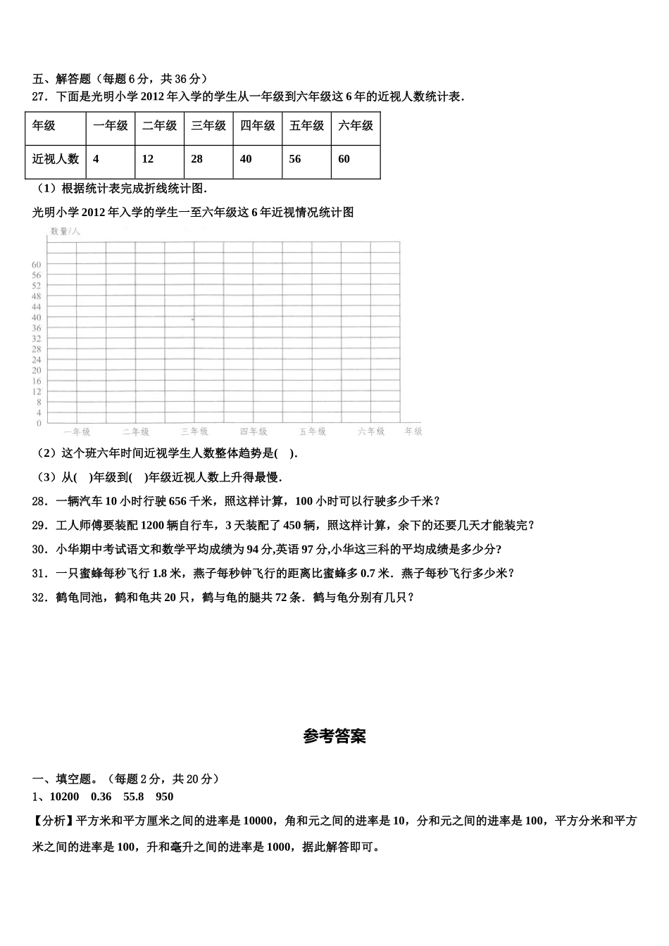 河北省邯郸市峰峰矿区2025届四年级数学第二学期期末学业水平测试模拟试题含解析_第3页