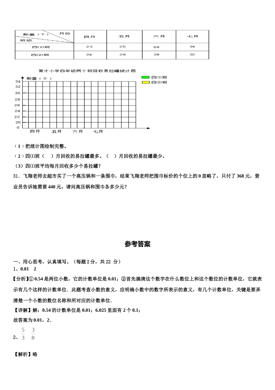 2025年河北省石家庄市藁城区实验学校数学四年级第二学期期末复习检测模拟试题含解析_第3页