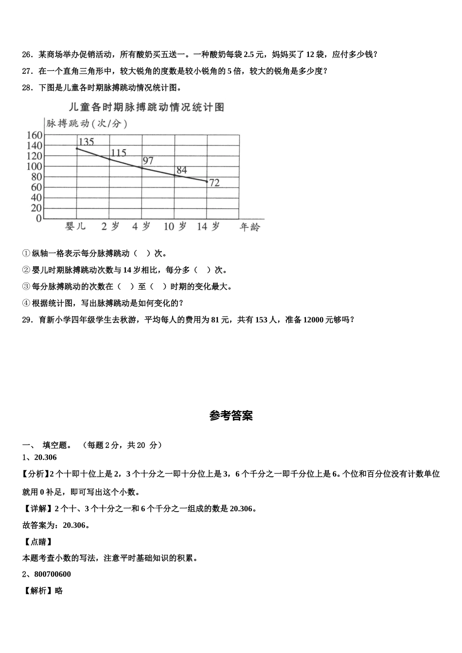 2024-2025学年河北省邯郸市魏县民办学校四下数学期末复习检测模拟试题含解析_第3页
