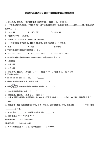鹤壁市淇县2025届四下数学期末复习检测试题含解析