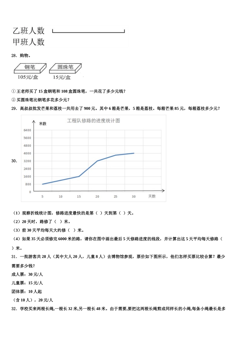 2025届河南省郑州市新密市数学四年级第二学期期末调研模拟试题含解析_第3页