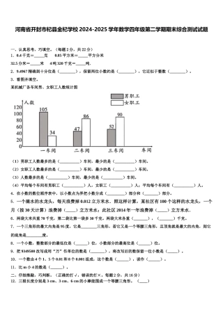 河南省开封市杞县金杞学校2024-2025学年数学四年级第二学期期末综合测试试题含解析
