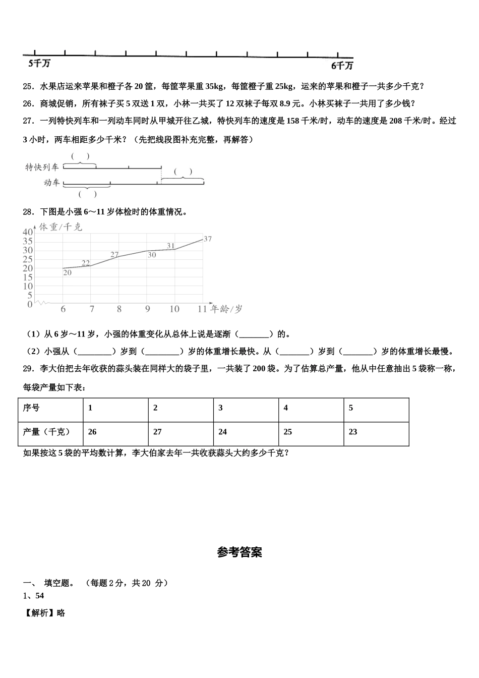 河南省郑州市惠济区学年2024-2025学年数学四年级第二学期期末复习检测模拟试题含解析_第3页