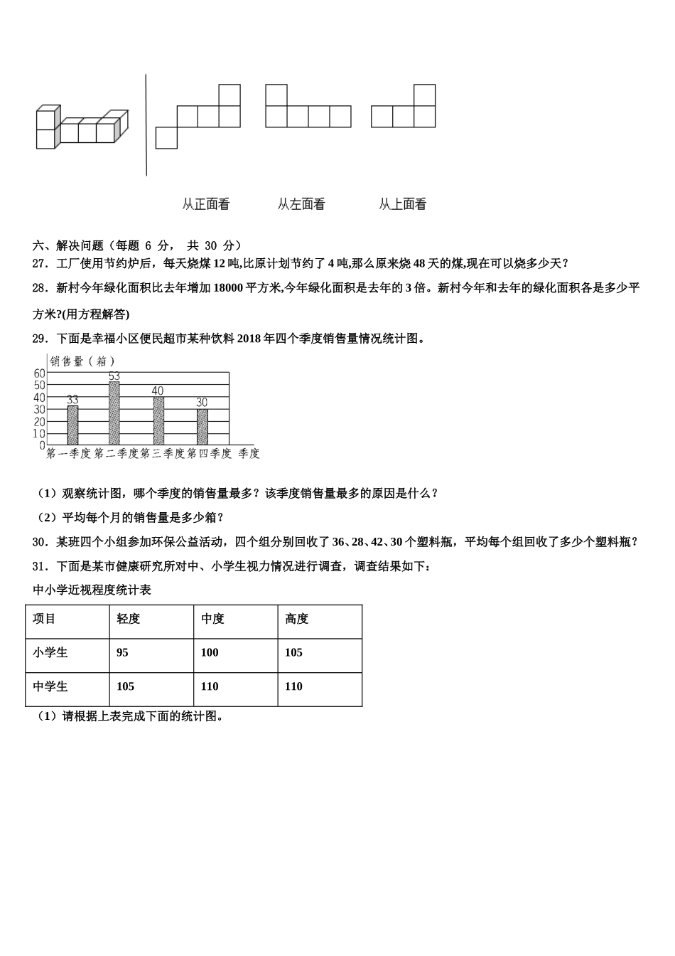 2025年鹤壁市淇滨区四下数学期末学业水平测试试题含解析_第3页