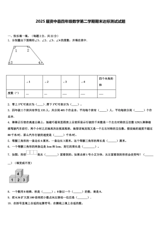 2025届资中县四年级数学第二学期期末达标测试试题含解析