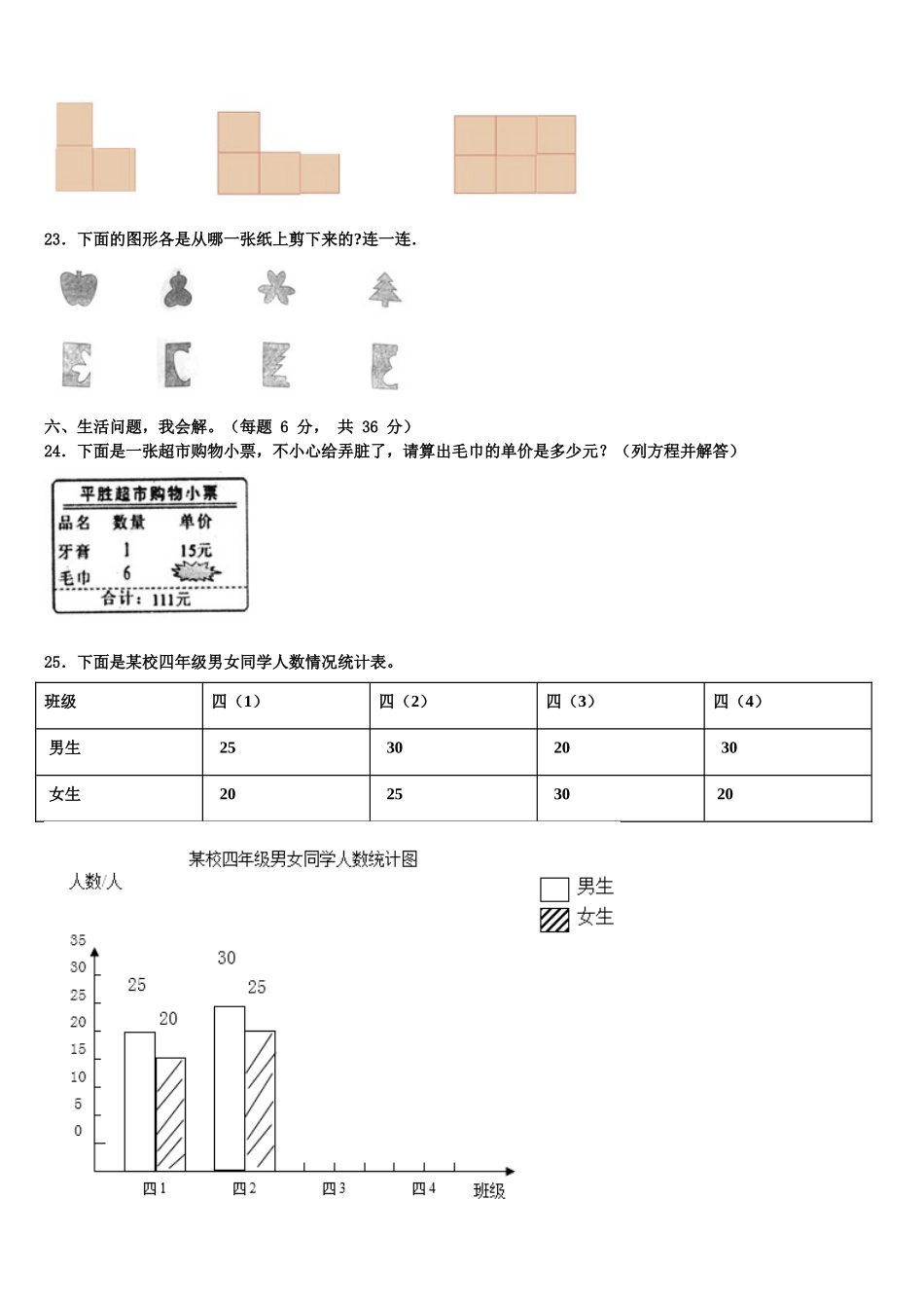 2024-2025学年留坝县四年级数学第二学期期末统考试题含解析_第3页