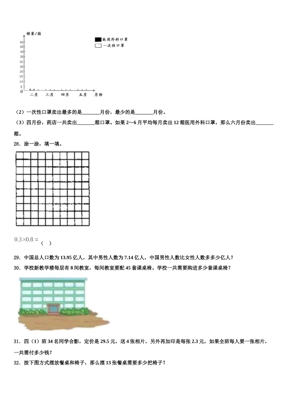 2025年营山县四年级数学第二学期期末复习检测试题含解析_第3页