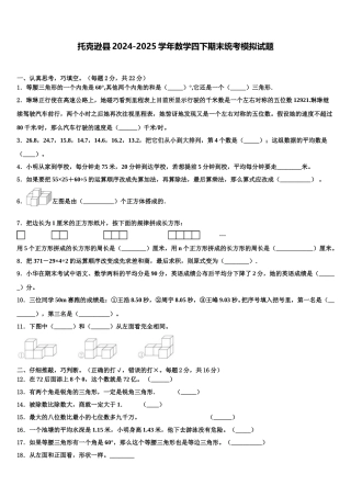 托克逊县2024-2025学年数学四下期末统考模拟试题含解析