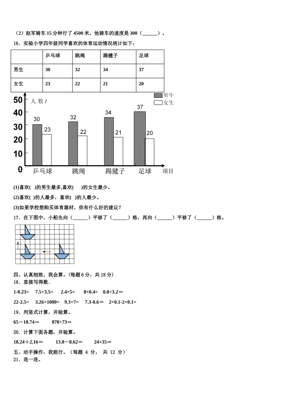锦州市黑山县2025年数学四年级第二学期期末学业质量监测试题含解析_第2页