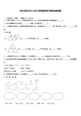 浪卡子县2024-2025学年数学四下期末检测试题含解析