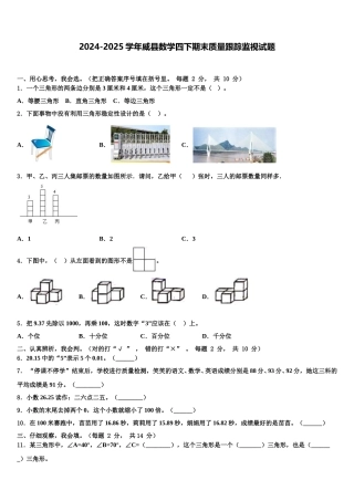 2024-2025学年威县数学四下期末质量跟踪监视试题含解析