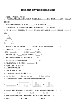 宿松县2025届四下数学期末综合测试试题含解析