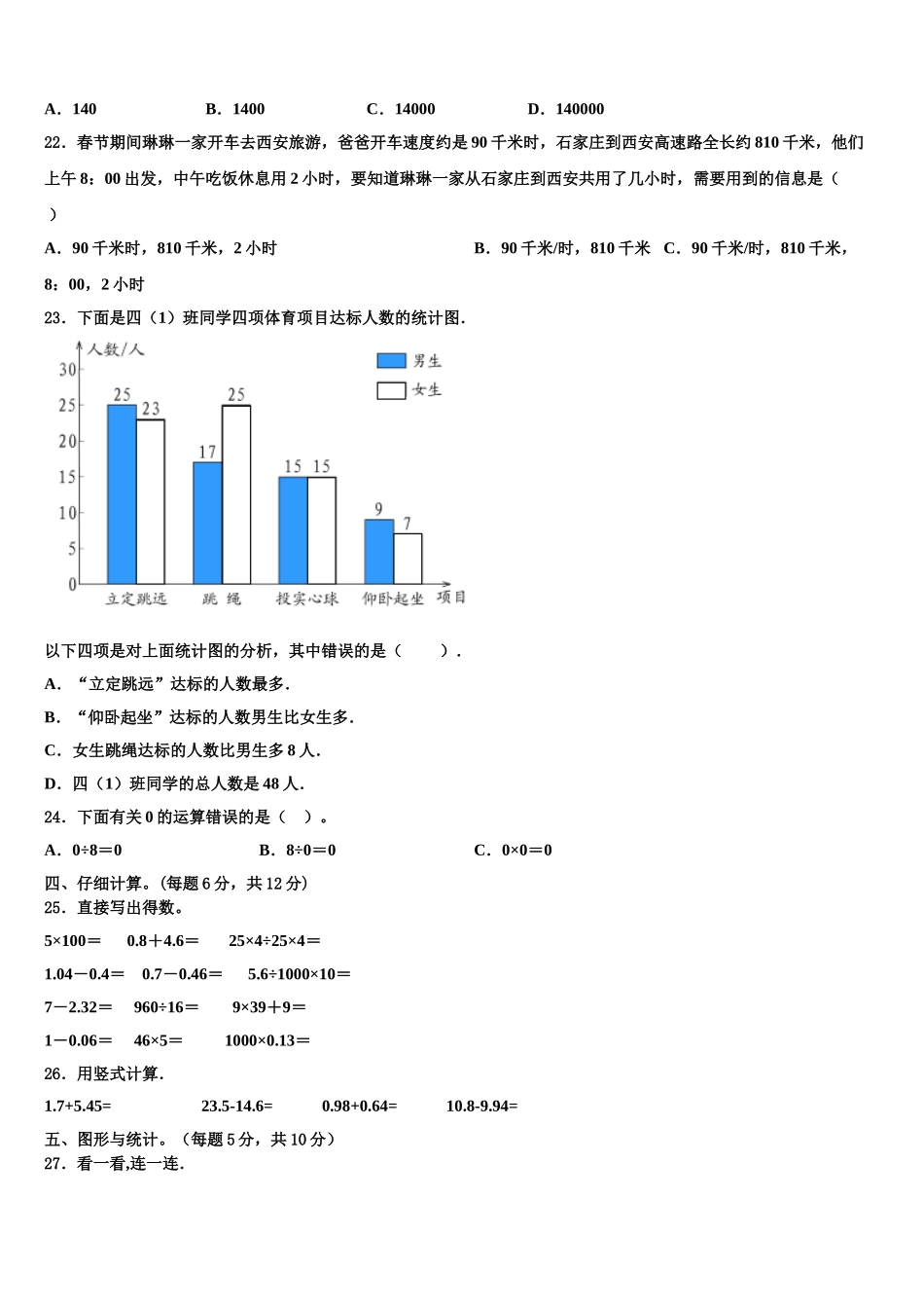 2025届东辽县四年级数学第二学期期末达标检测模拟试题含解析_第2页