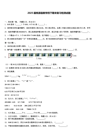 2025届桃源县数学四下期末复习检测试题含解析