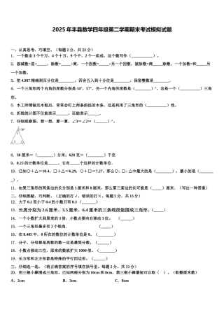2025年丰县数学四年级第二学期期末考试模拟试题含解析