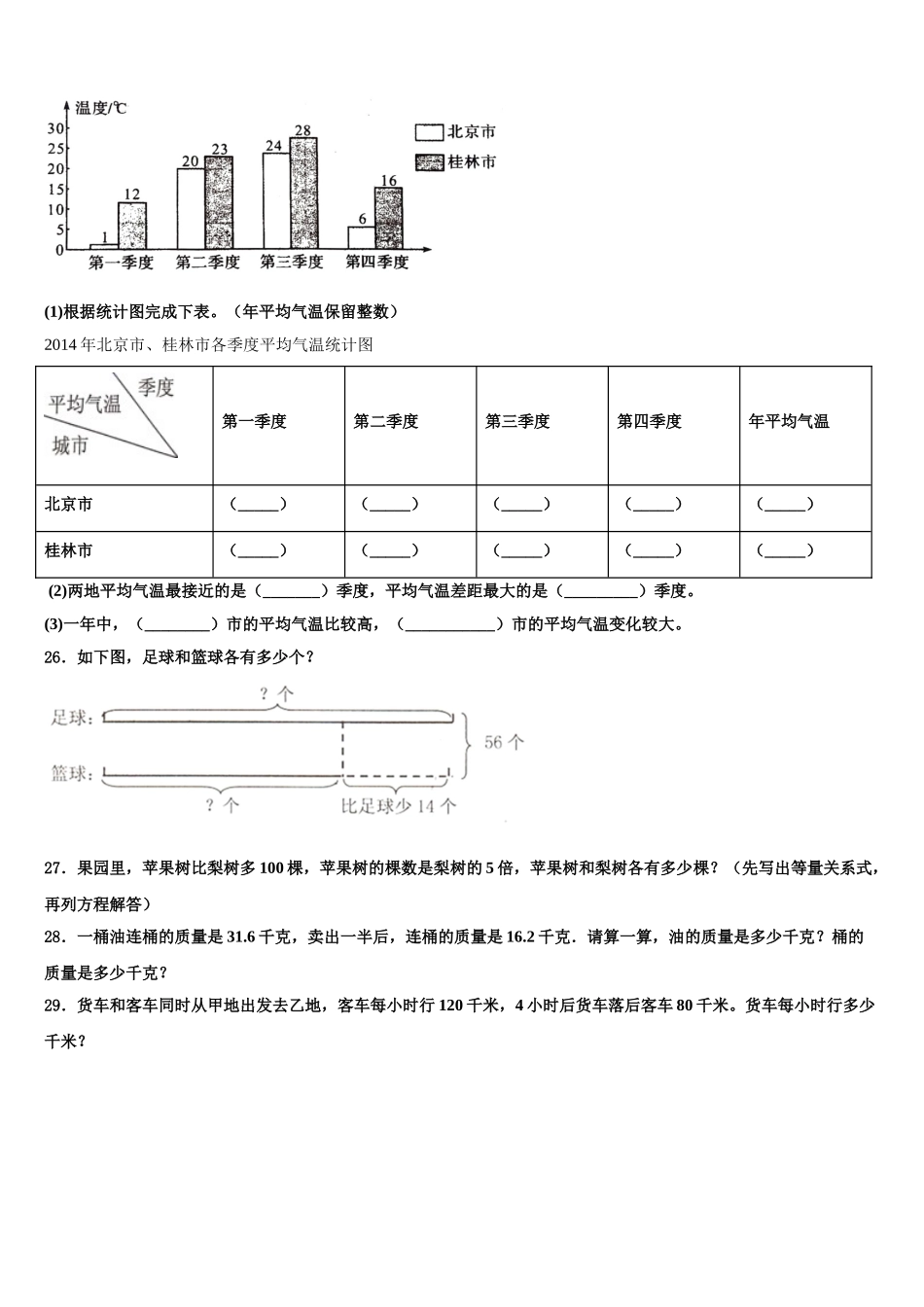 2025年毕节地区黔西县四年级数学第二学期期末统考试题含解析_第3页