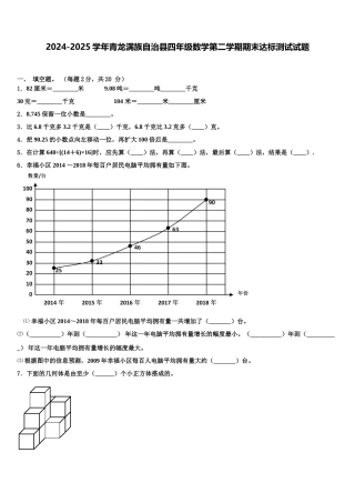 2024-2025学年青龙满族自治县四年级数学第二学期期末达标测试试题含解析
