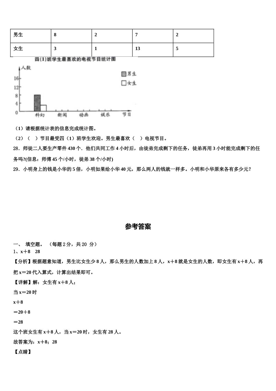 2025年廊坊市香河县四年级数学第二学期期末统考模拟试题含解析_第3页