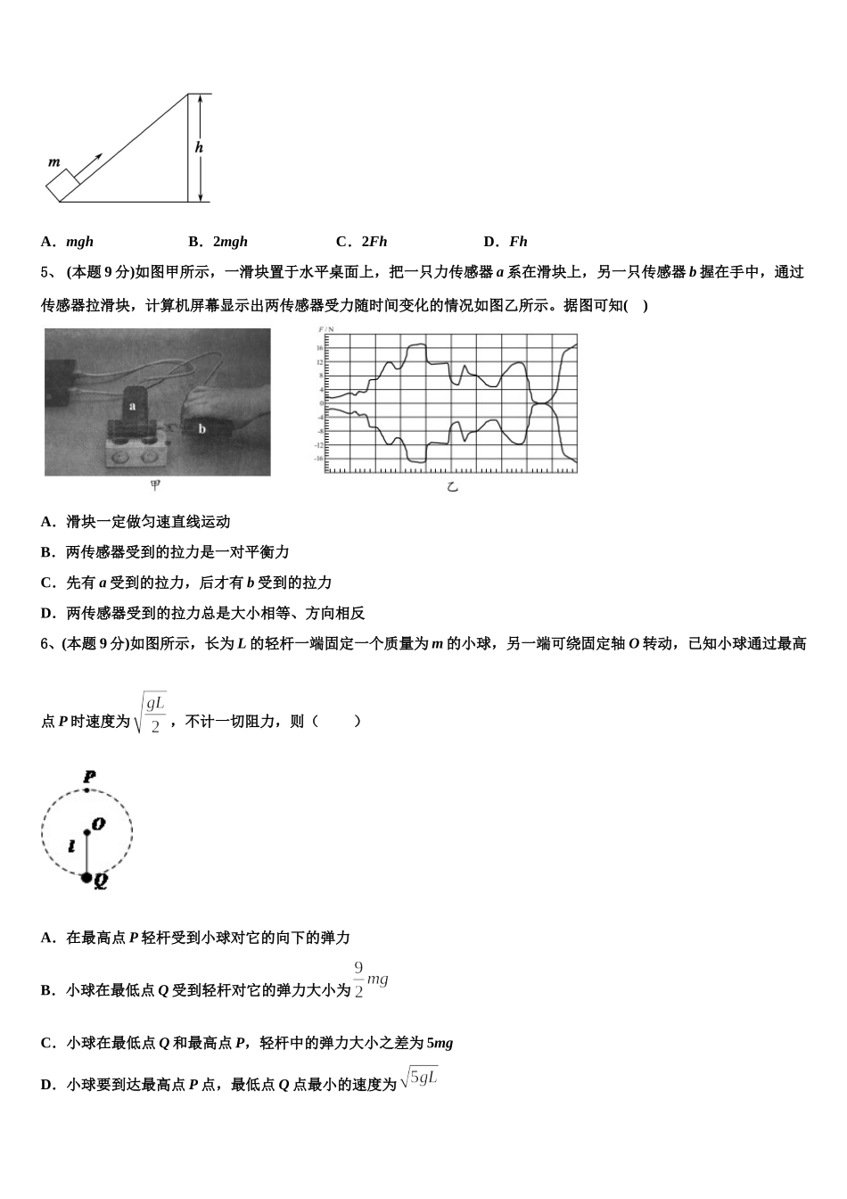 2025年江苏省南通市如东中学、栟茶中学物理高一第二学期期末达标检测模拟试题含解析_第2页