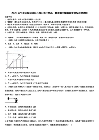 2025年宁夏回族自治区石嘴山市三中高一物理第二学期期末达标测试试题含解析