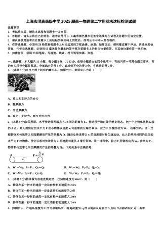 上海市澄衷高级中学2025届高一物理第二学期期末达标检测试题含解析