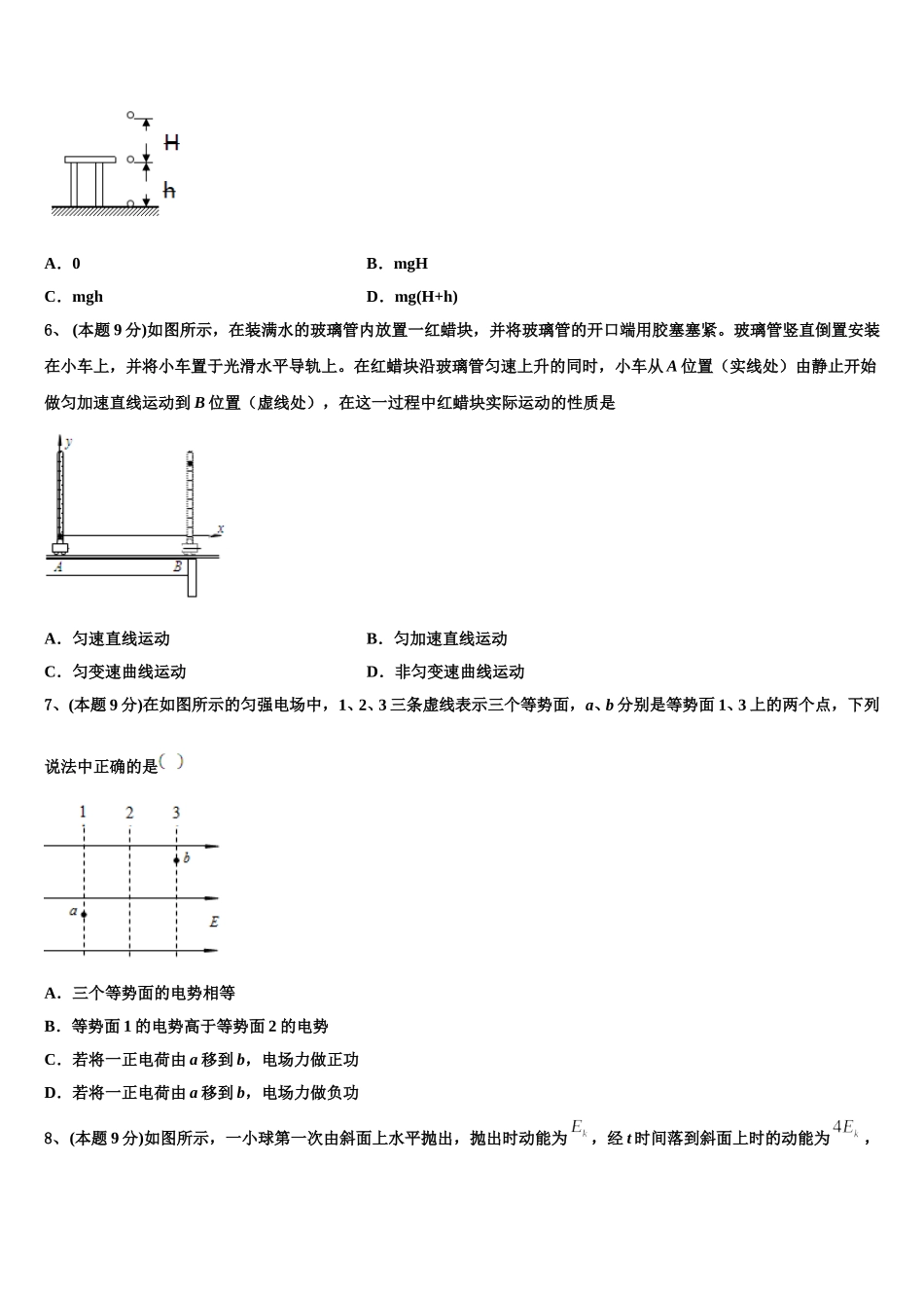 2025年海南省海口市琼山中学高一物理第二学期期末教学质量检测试题含解析_第2页