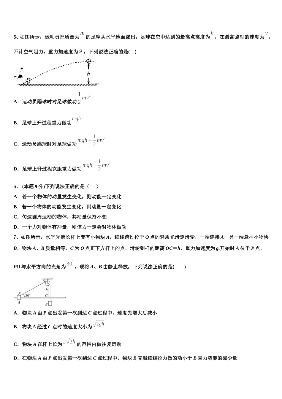 2025届海南省定安中学高一下物理期末质量跟踪监视试题含解析_第2页