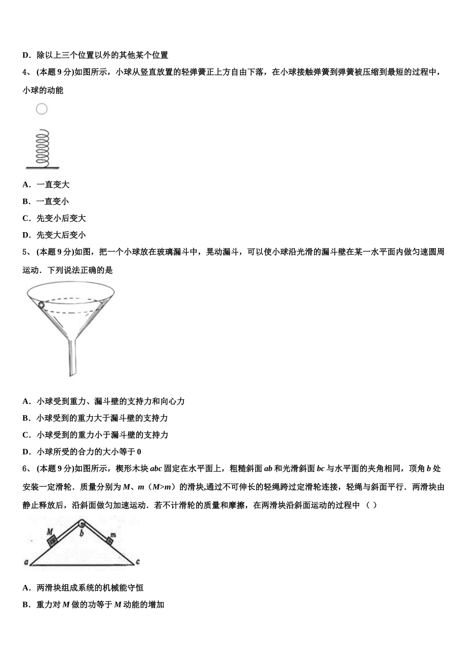 2024-2025学年广东省深圳市高级中学物理高一下期末联考模拟试题含解析_第2页
