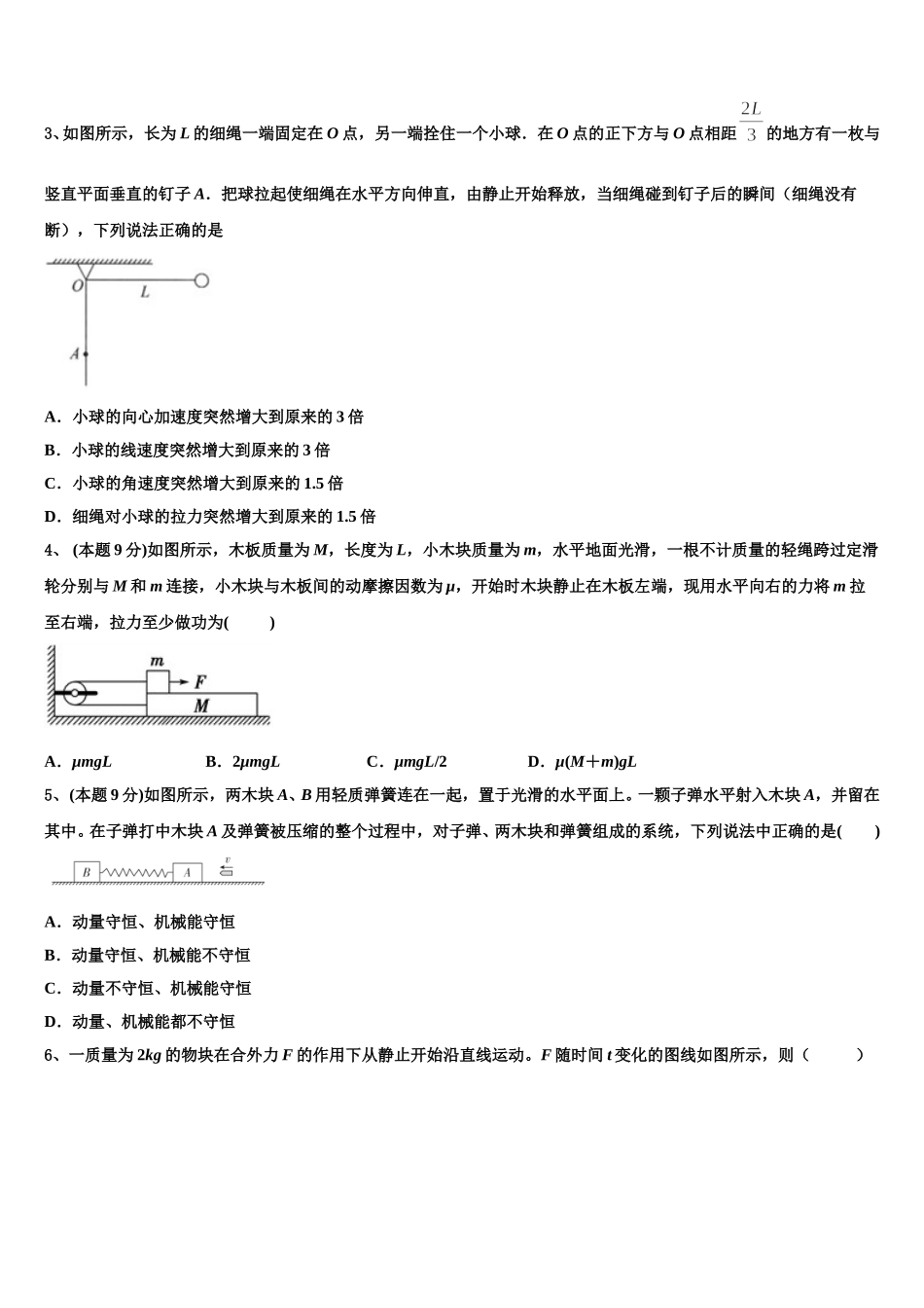 广东省湛江市2024-2025学年物理高一第二学期期末检测模拟试题含解析_第2页