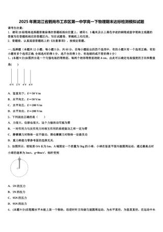 2025年黑龙江省鹤岗市工农区第一中学高一下物理期末达标检测模拟试题含解析