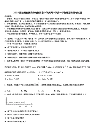 2025届陕西省西安市高新沣东中学黄冈中学高一下物理期末统考试题含解析